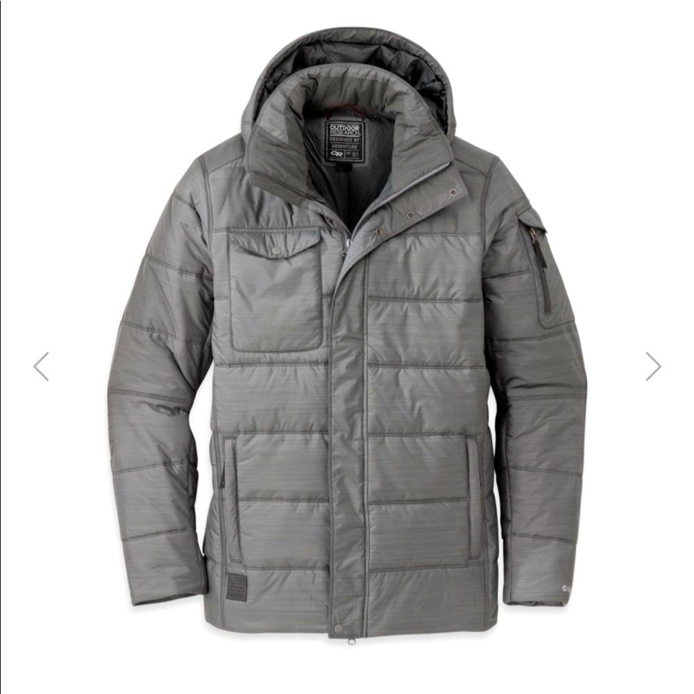 Like new. Grey Men’s Outdoor Research puff jacket. Sz large